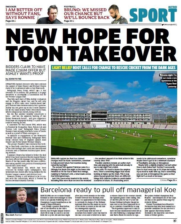 Tuesday's Metro