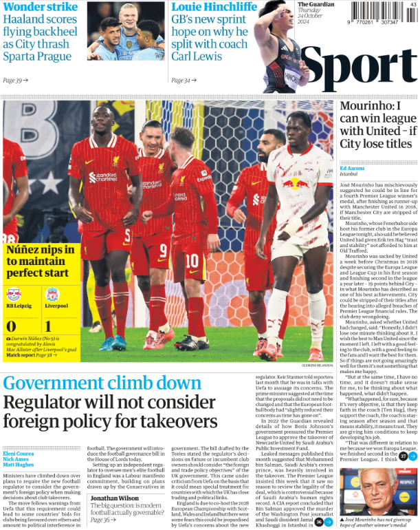 Guardian back page