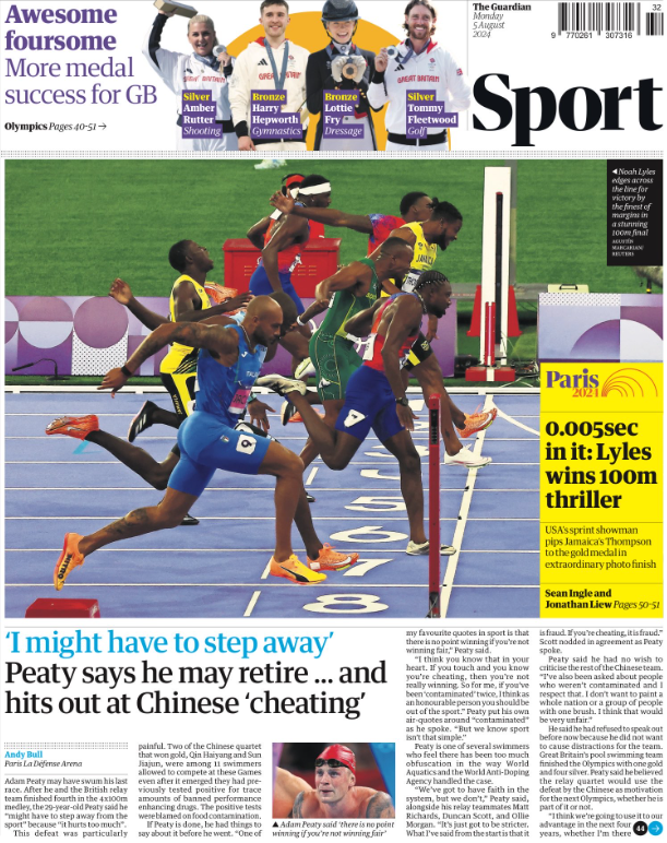 Guardian back page