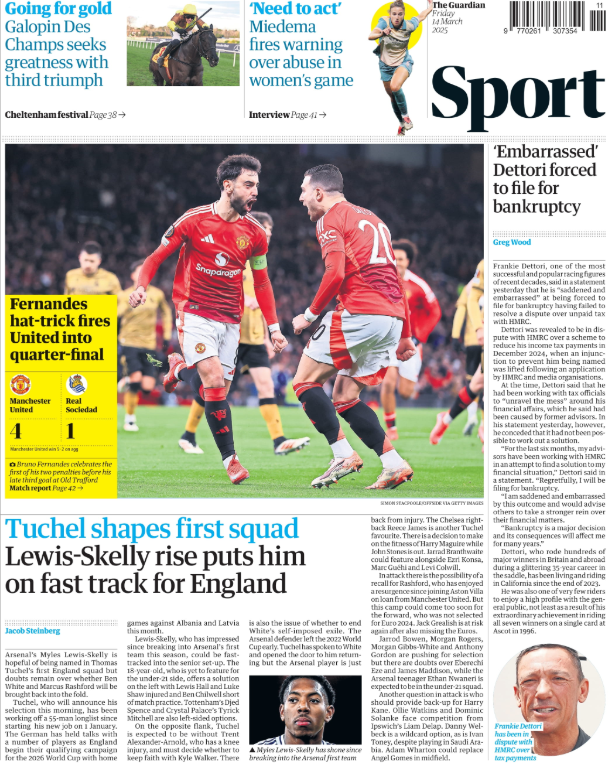 Guardian back page