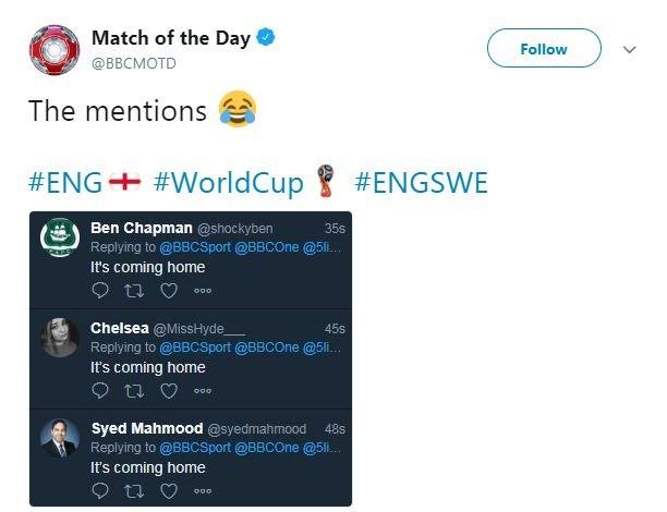 Match of the Day twitter account