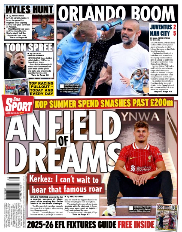 The back page of the Star