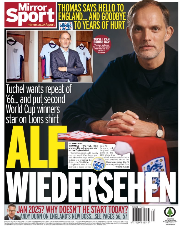 The back page of the Mirror