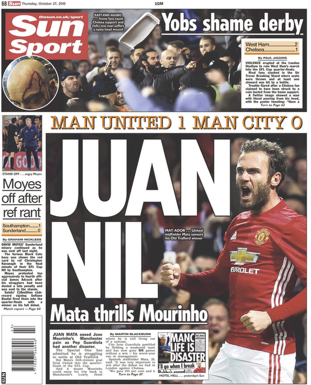 The Sun back page