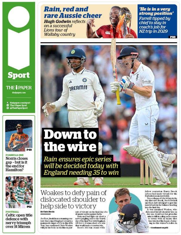 The back page of The i Paper