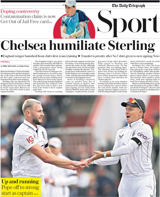 Telegraph back page