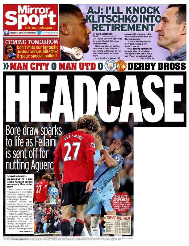 Friday's Daily Mirror back page