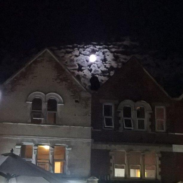 Moon among the clouds. This picture was taken by Daryn Edgar in Tooting, London