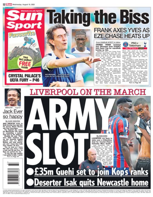 The Sun back page