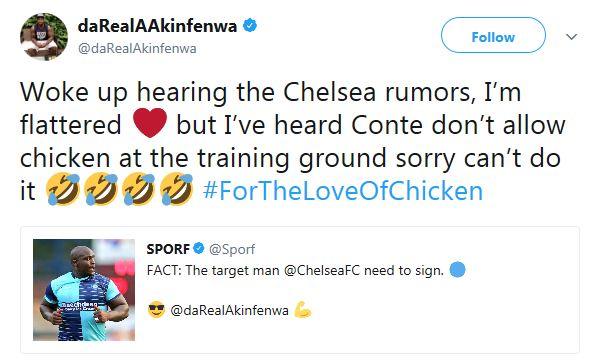 Adebayo Akinfenwa tweet