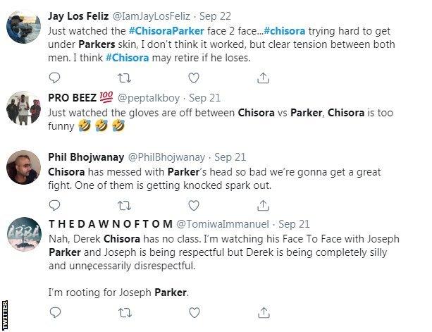 Twitter reaction to Chisora v Parker