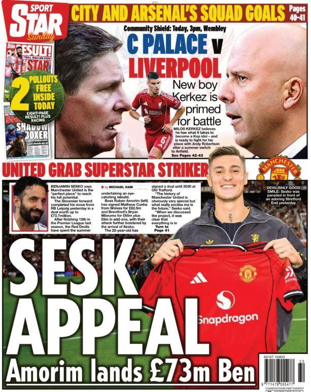 Back page of the Daily Star Sunday on 10 August 2025