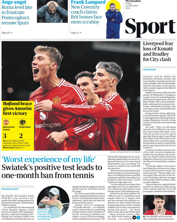 Guardian back page