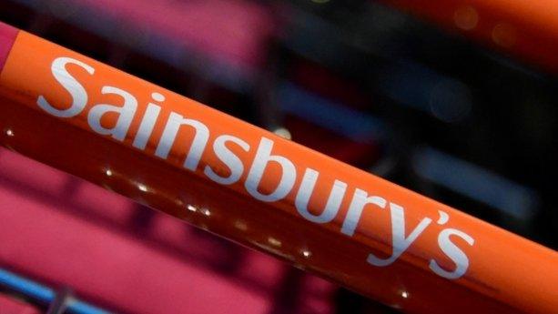 Sainsbury's logo on a trolley