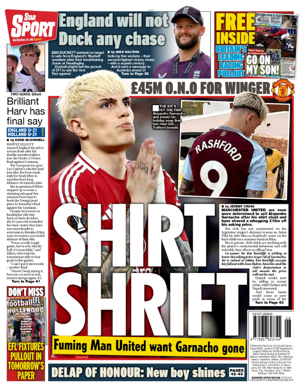 The backmost  leafage   of the Daily Star