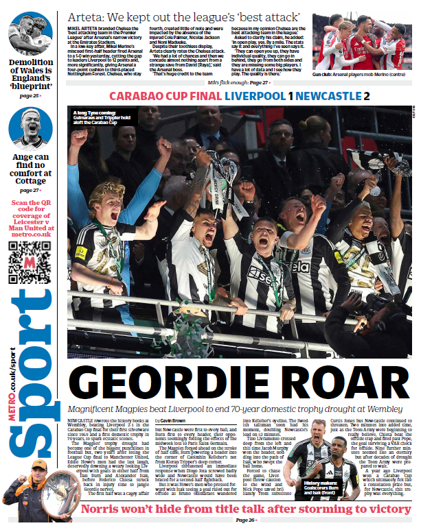 Metro back page