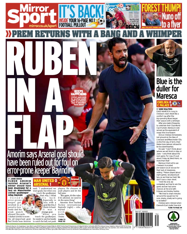 The back page of the Mirror
