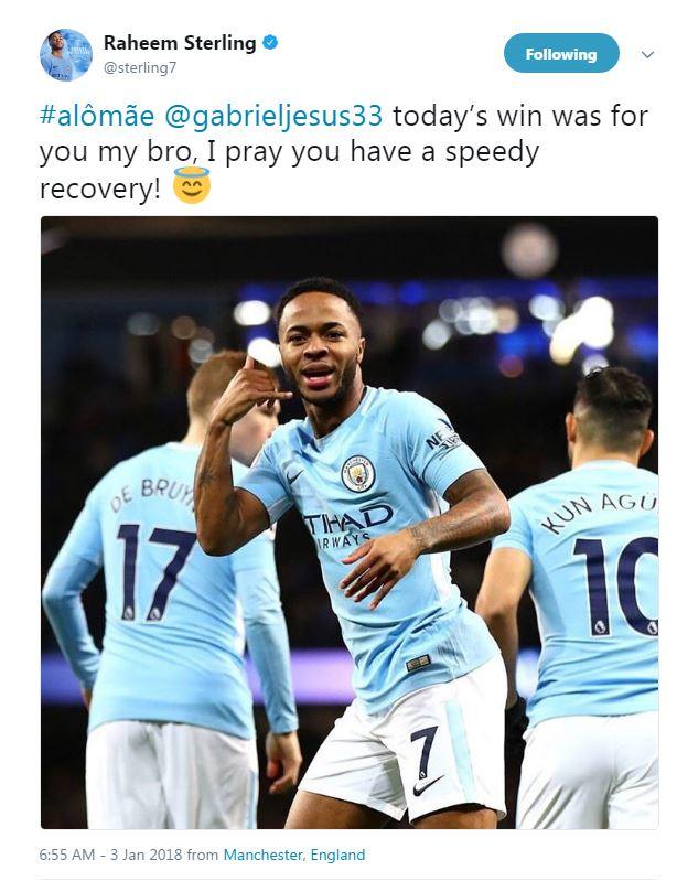 Raheem Streling Twitter post