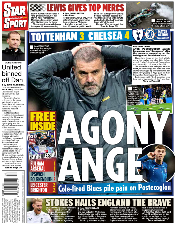 Back page of the Daily Star on 9 December 2024