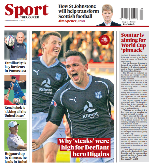 The back page of the Courier on 151125