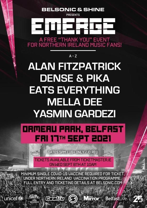 emerge poster with the line up listed