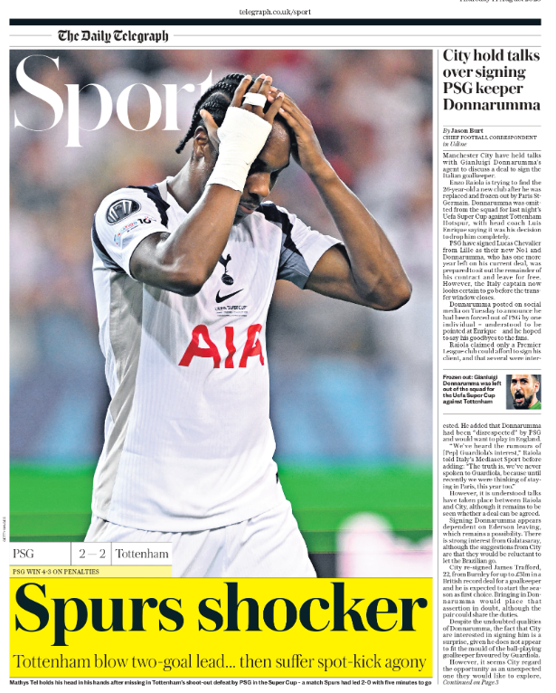 Telegraph back page