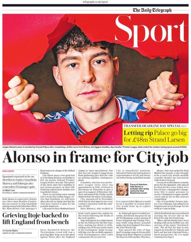 Telegraph back page