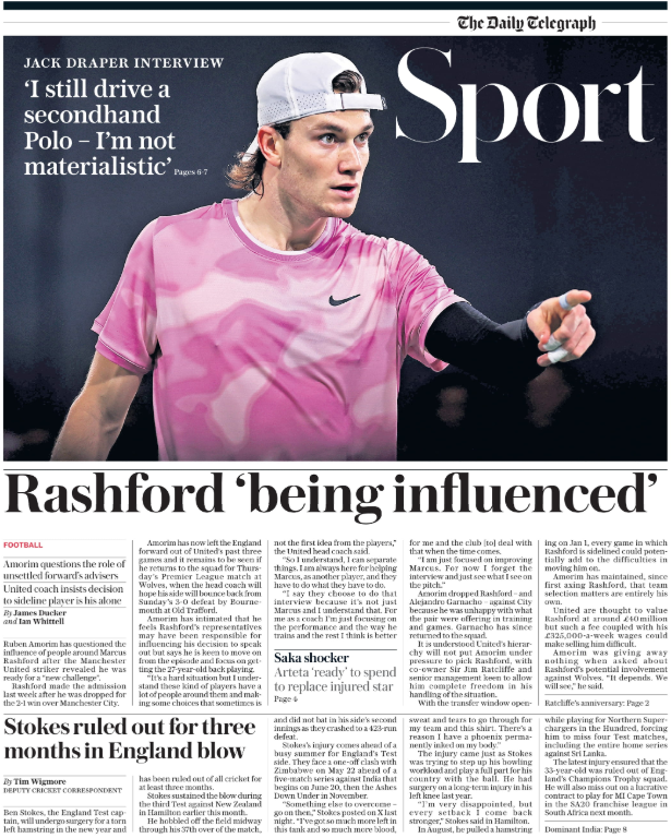 Telegraph back page