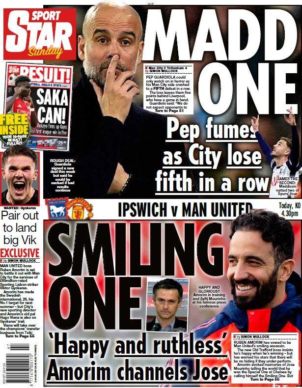 The back page of the Daily Star on Sunday