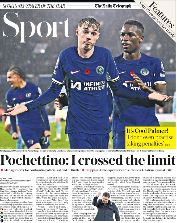 Telegraph back page