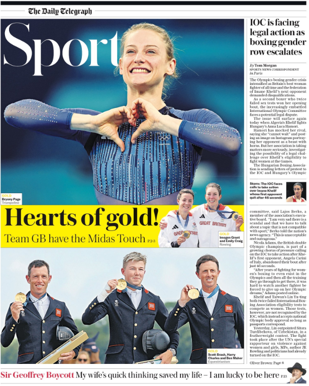 Telegraph back page