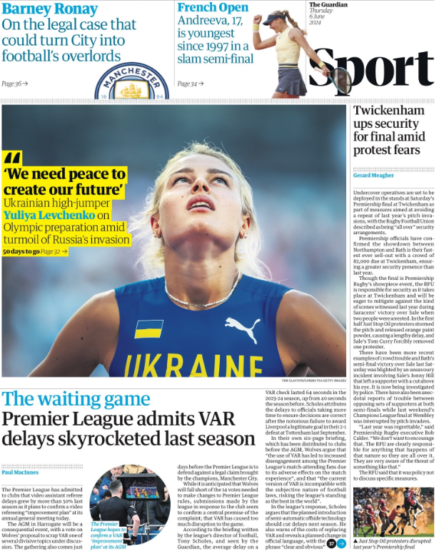 Guardian back page