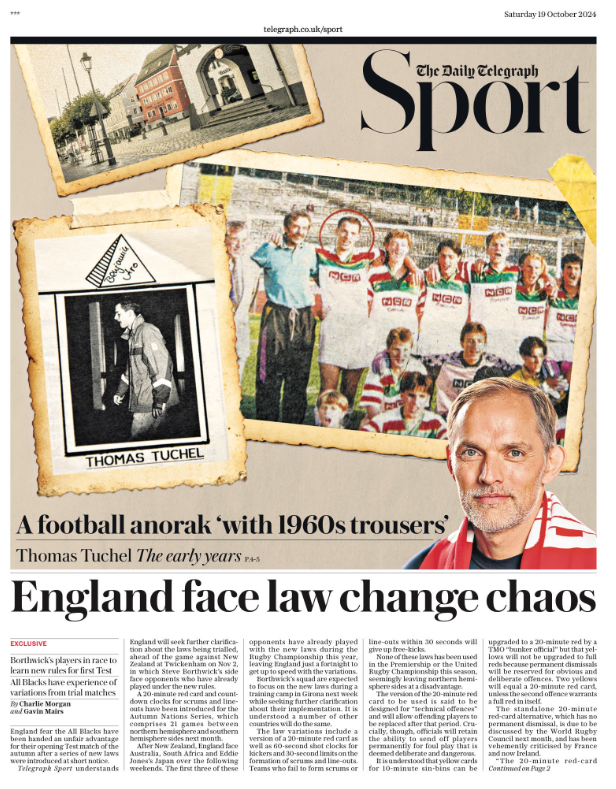 The sport section of the Telegraph