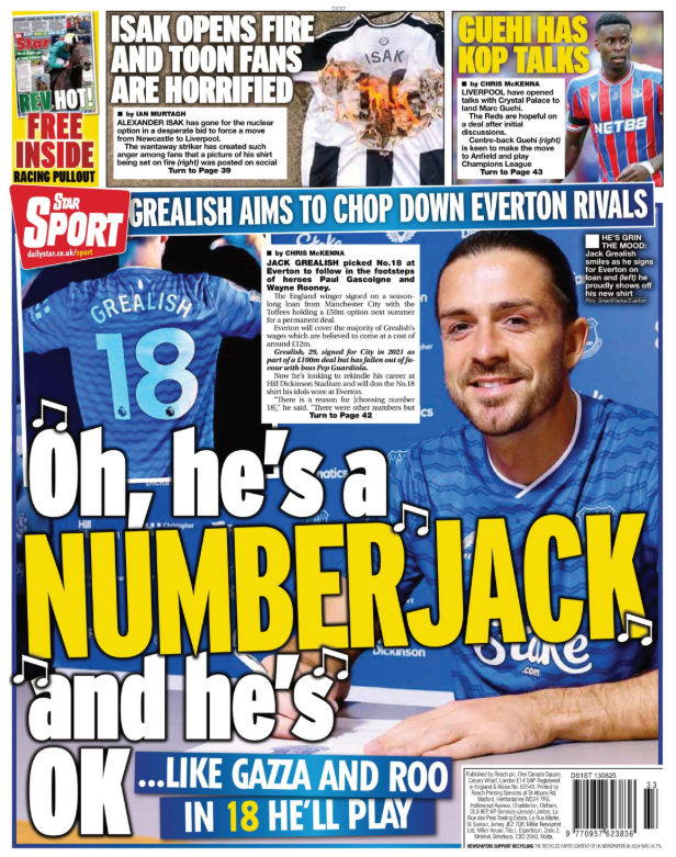 The Star back page