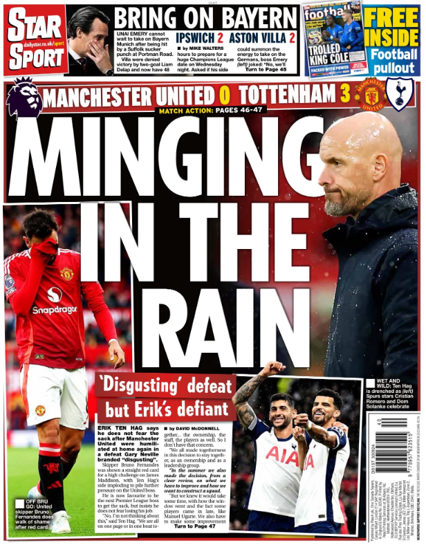 Back page of the Daily Star on 30 September 2024