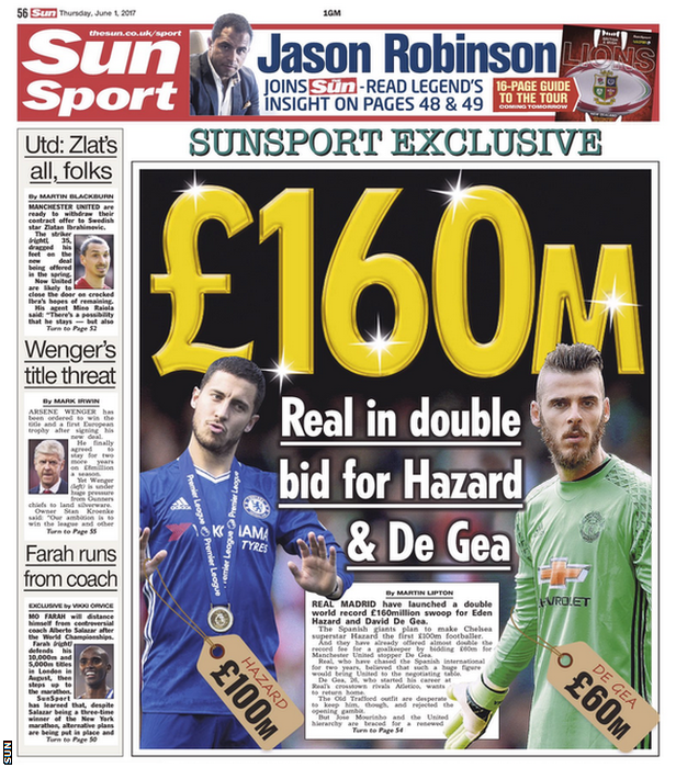 The Sun back page