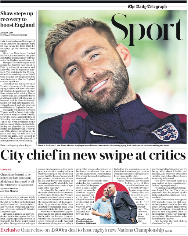 Telegraph back page