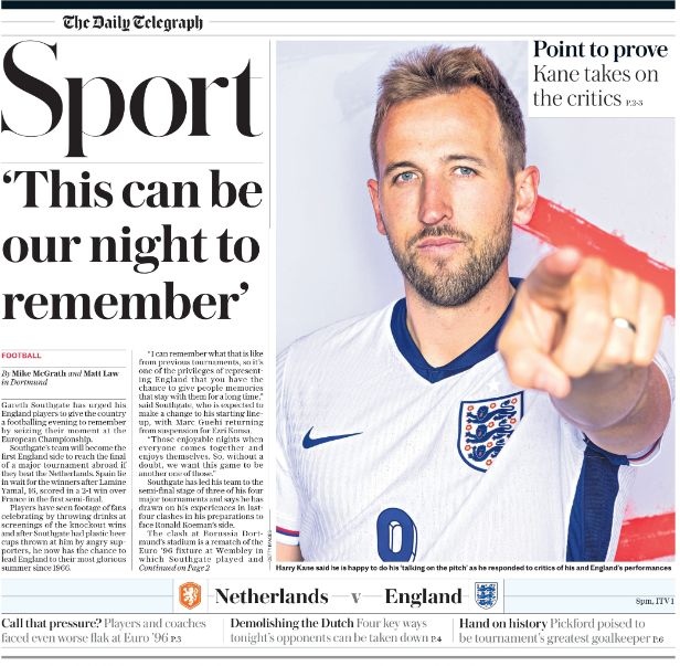 Telegraph back page