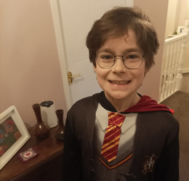 Casper Martin dresses as Harry Potter