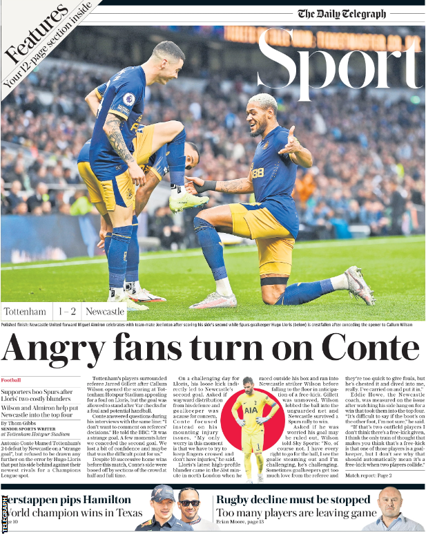 Telegraph back page