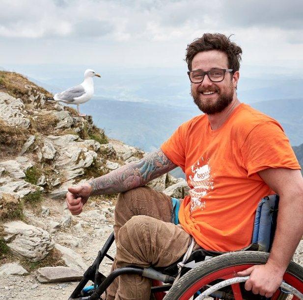 Rich at the top of Snowden as part of a charity challenge