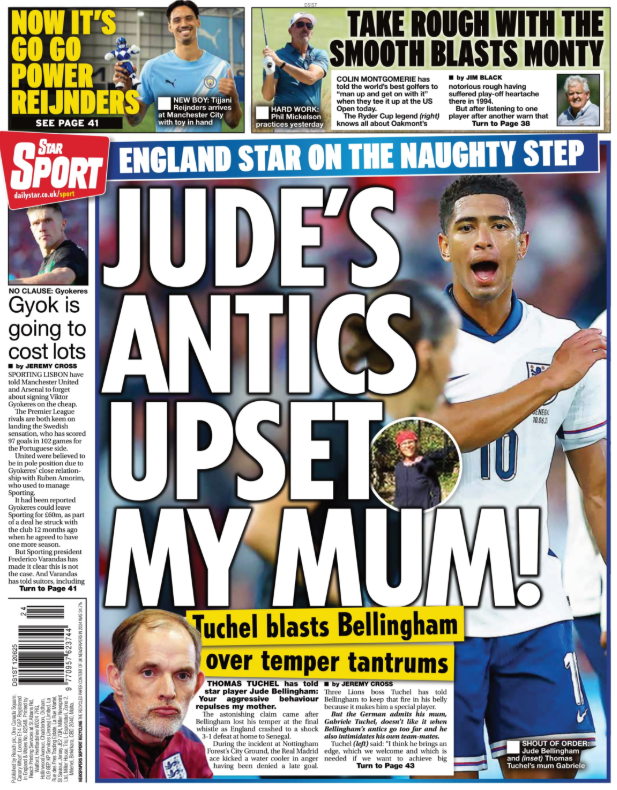 Back page of the Daily Star on 12 June 2025