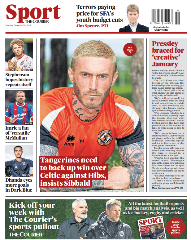 The back page of The Courier on 201225