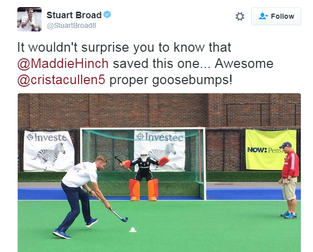 A tweet by England cricketer Stuart Broad