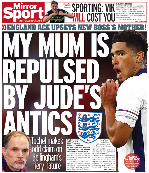 Back page of the Daily Mirror on 12 June 2025