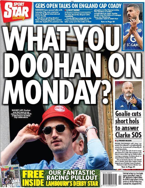 Star On Sunday back page