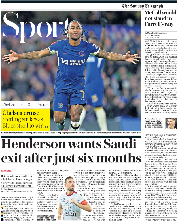 Telegraph back page