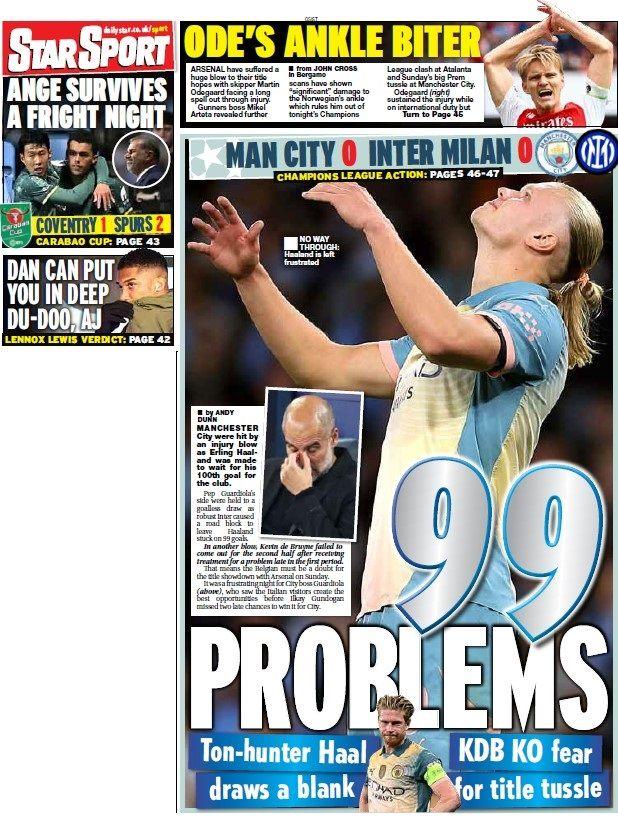 The back page of the Daily Star