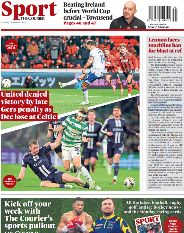 The Courier back page
