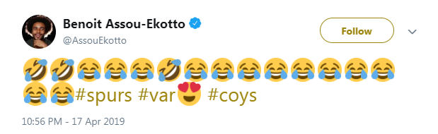 Benoit Assou-Ekotto tweet